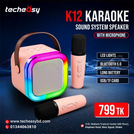 K12 Portable Karaoke Bluetooth Speaker With Microphone – Wireless PA System