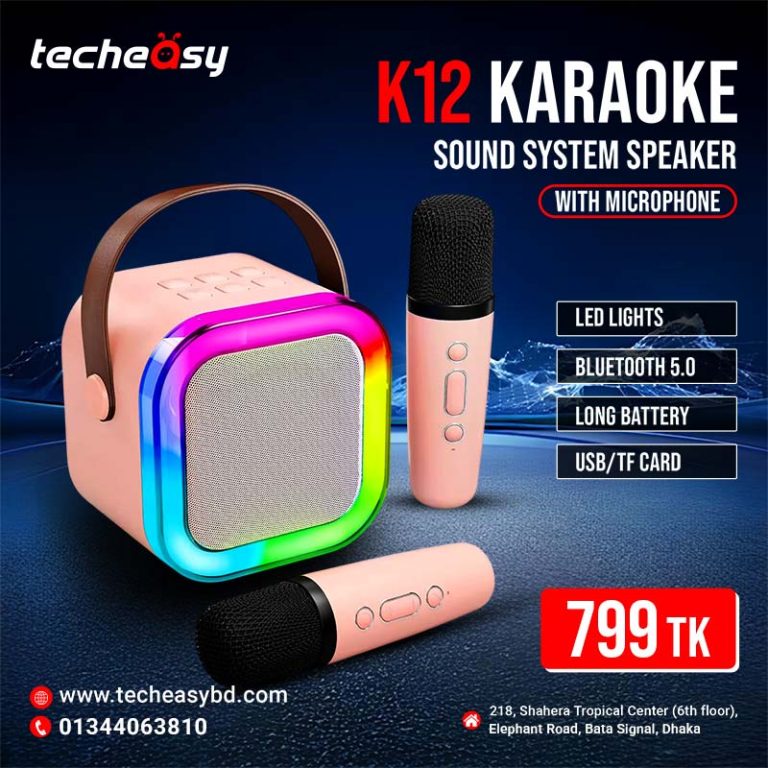 K12 Portable Karaoke Bluetooth Speaker With Microphone – Wireless PA System