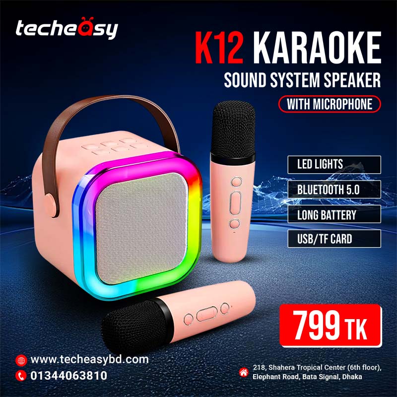 k12 karaoke K12 Portable Karaoke Bluetooth Speaker With Microphone – Wireless PA System